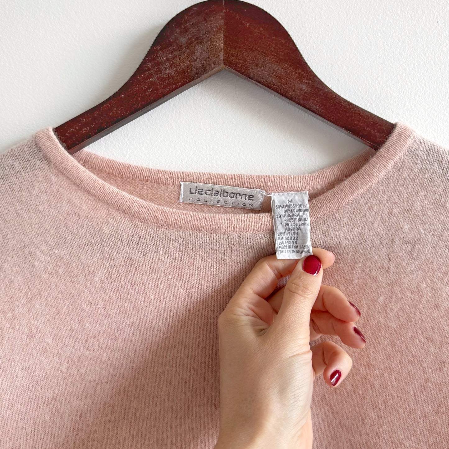 Vintage Liz Claiborne Wool Angora Dolman Sleeve Crewneck Sweater
