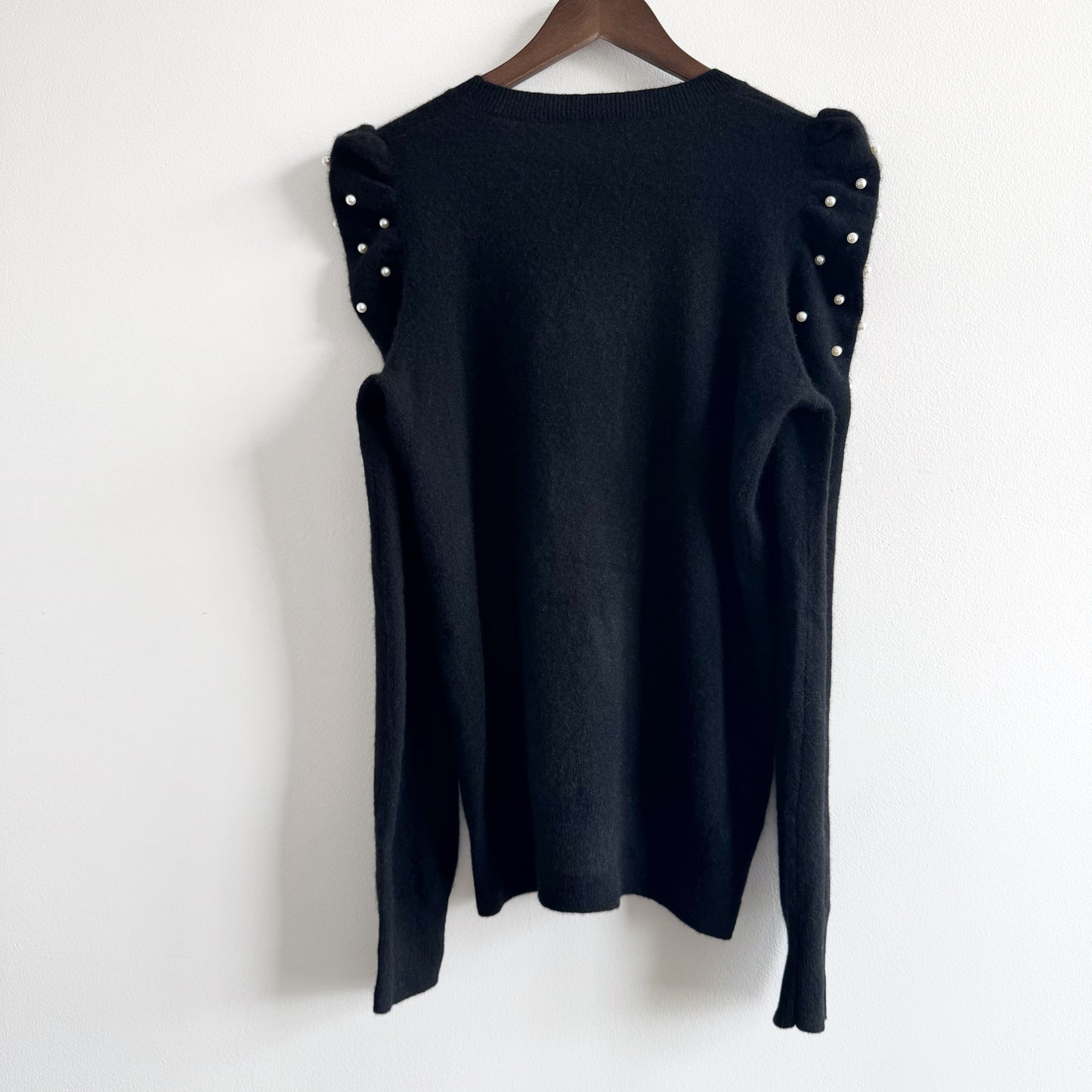 Cashmere Crewneck Sweater with Pearls