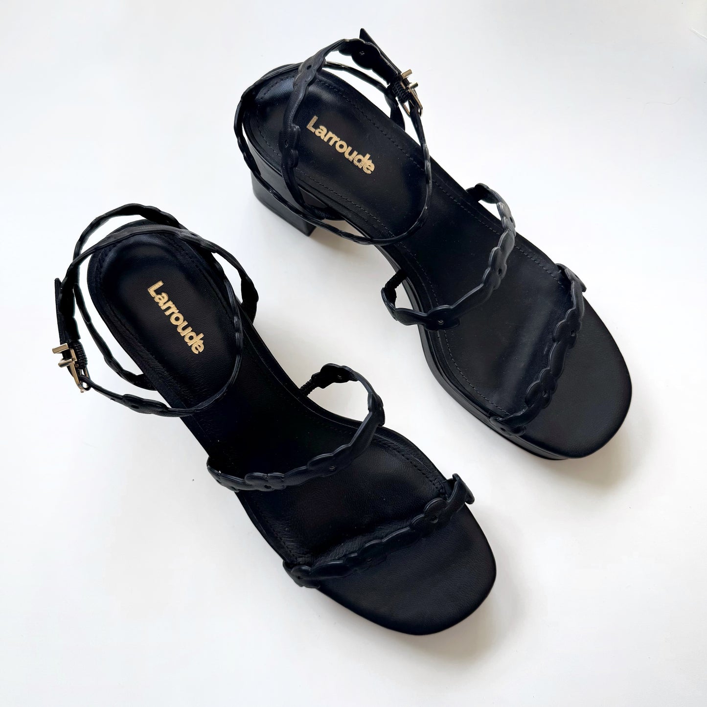 Larroude “Margherita” Block Heel Sandals (7)