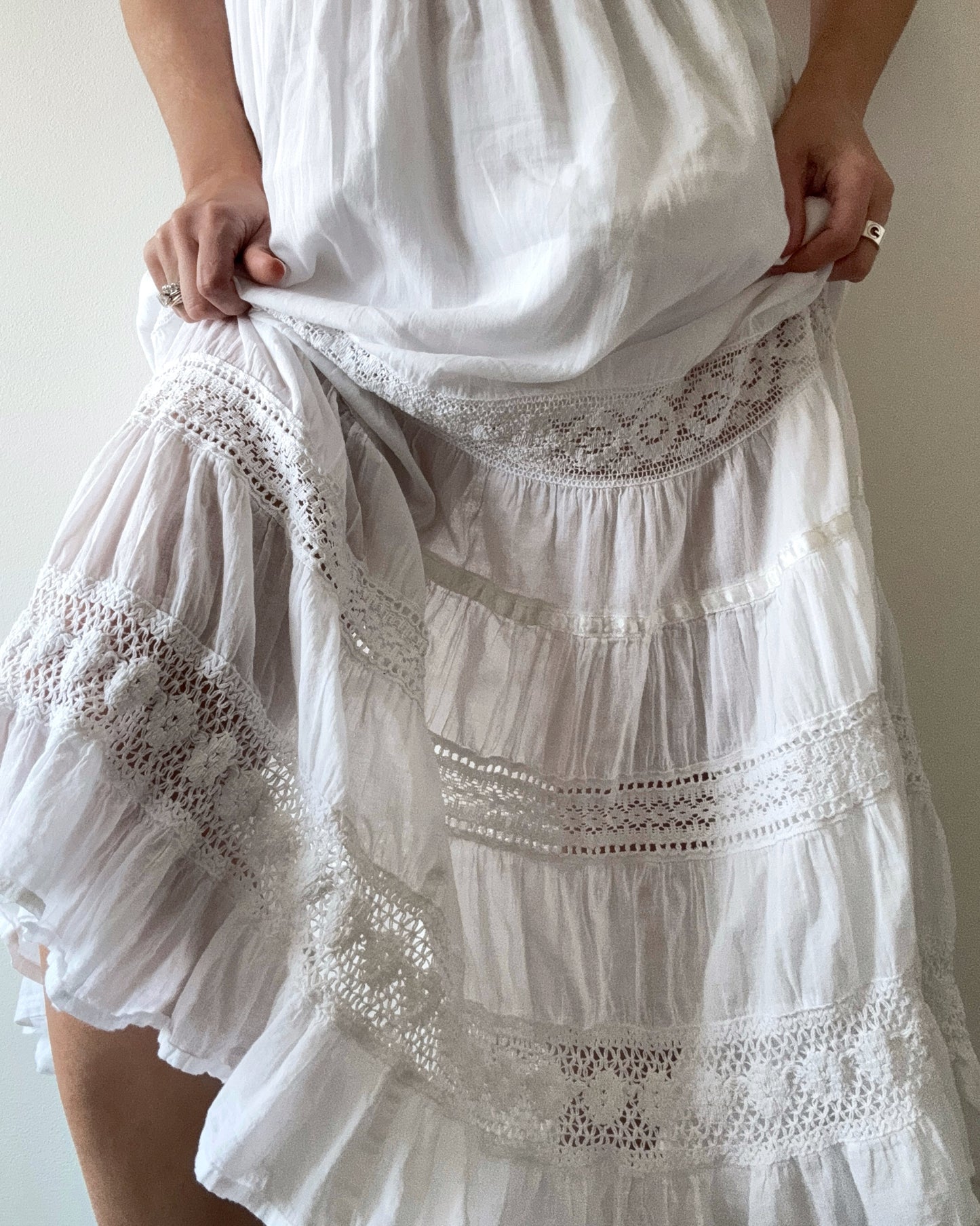 Cotton Eyelet Lace Prairie Dress