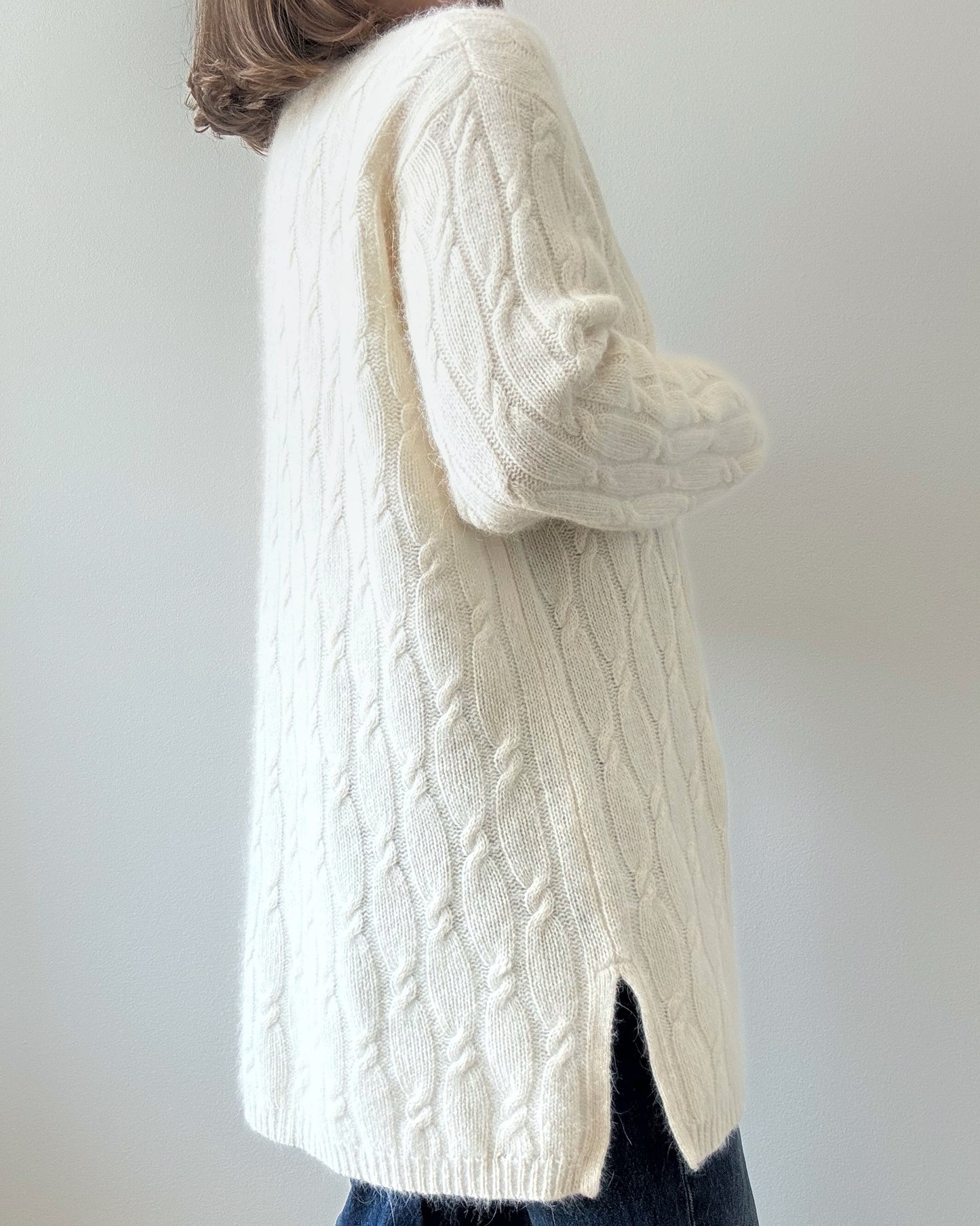 Vintage Express Wool Angora Cable Knit Sweater