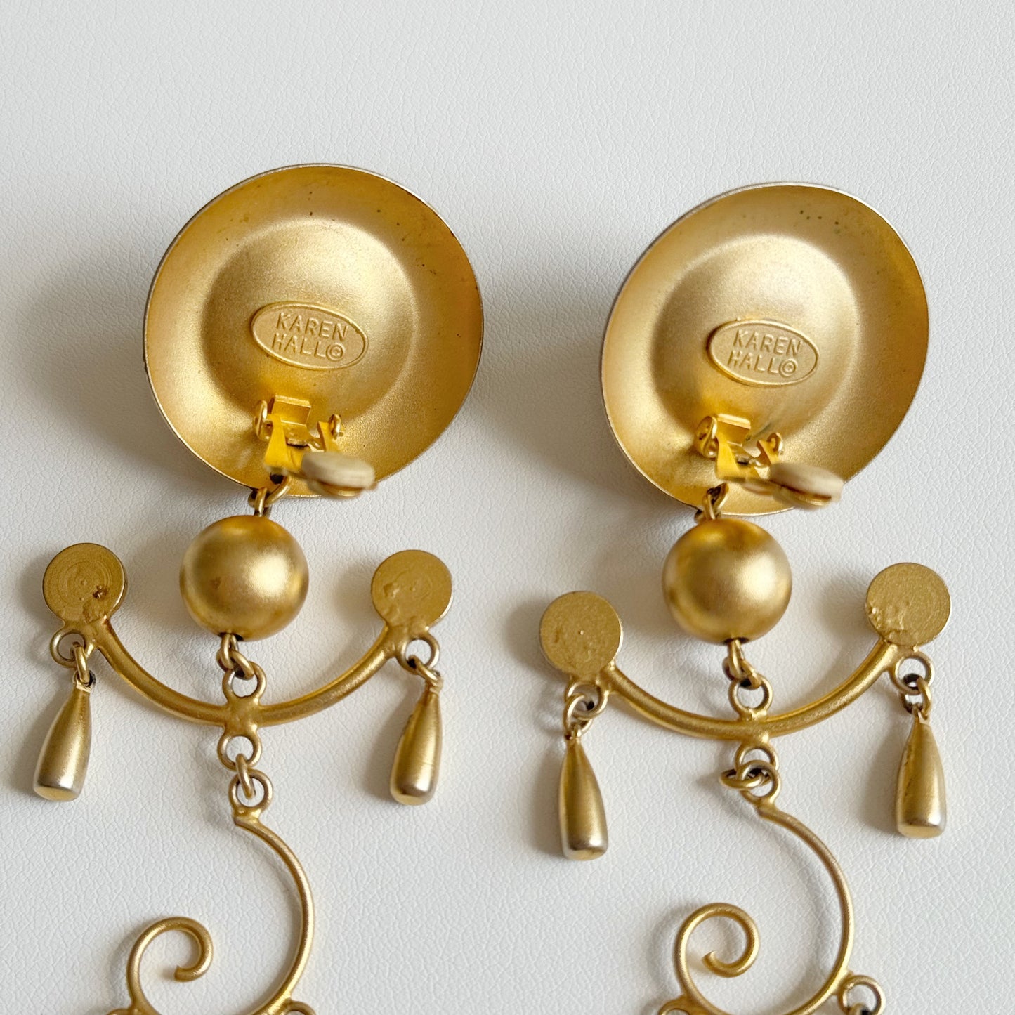 Karen Hall Chandelier Clip Earrings