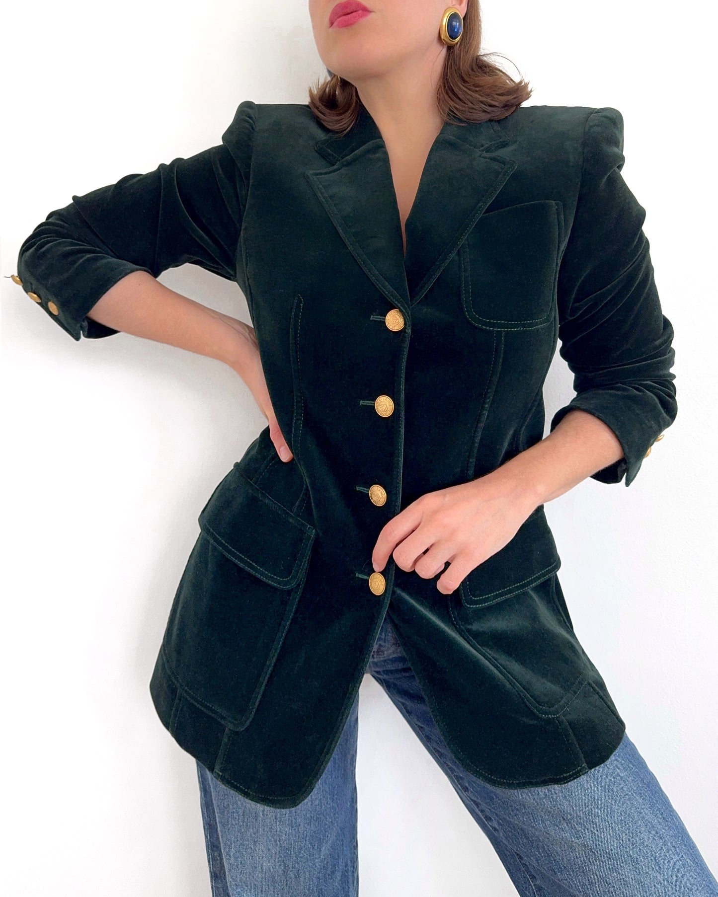 Rena Lange Structured Velvet Blazer