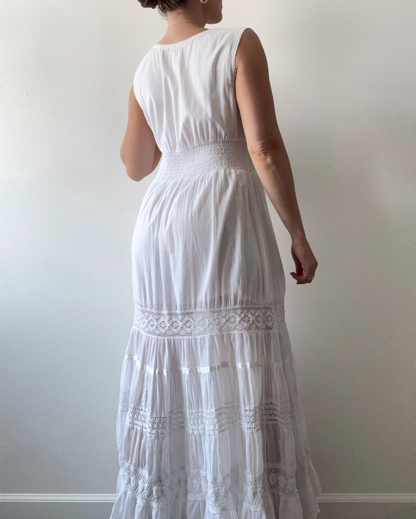 Cotton Eyelet Lace Prairie Dress
