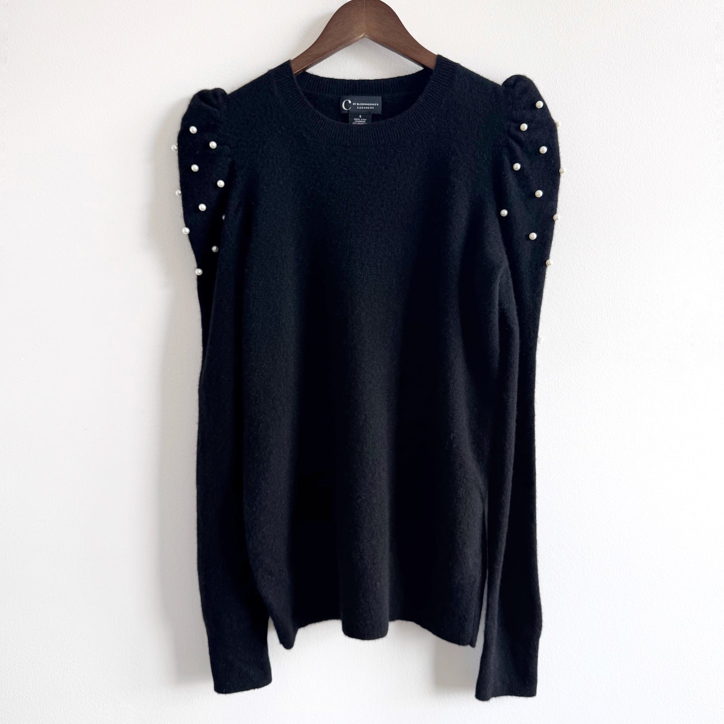 Cashmere Crewneck Sweater with Pearls