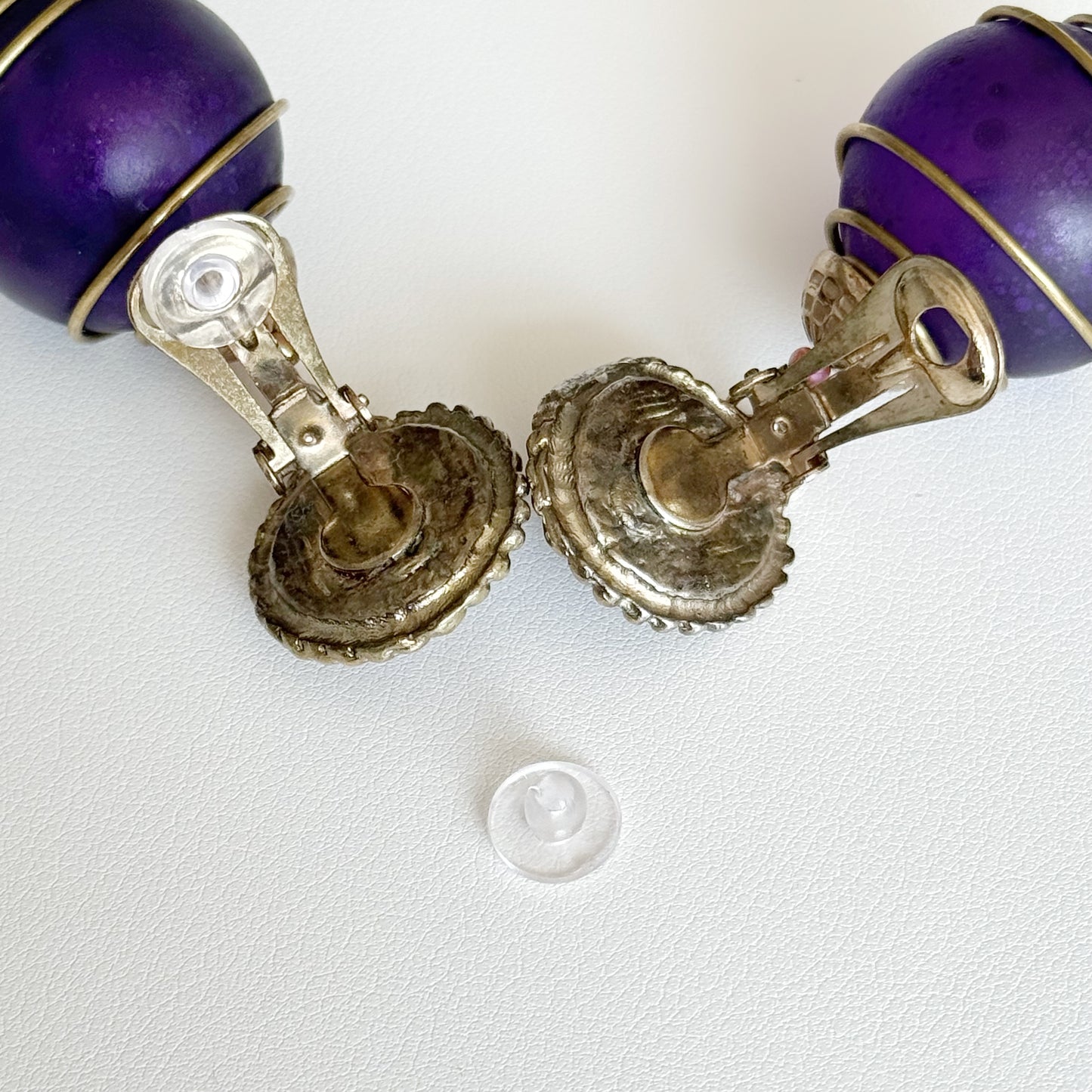 Royal Purple Clip Earrings