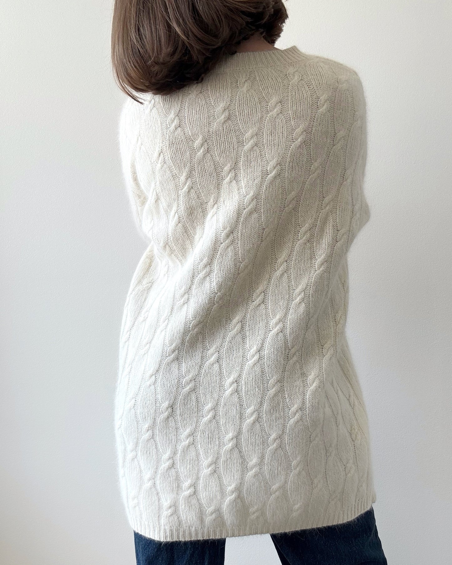 Vintage Express Wool Angora Cable Knit Sweater