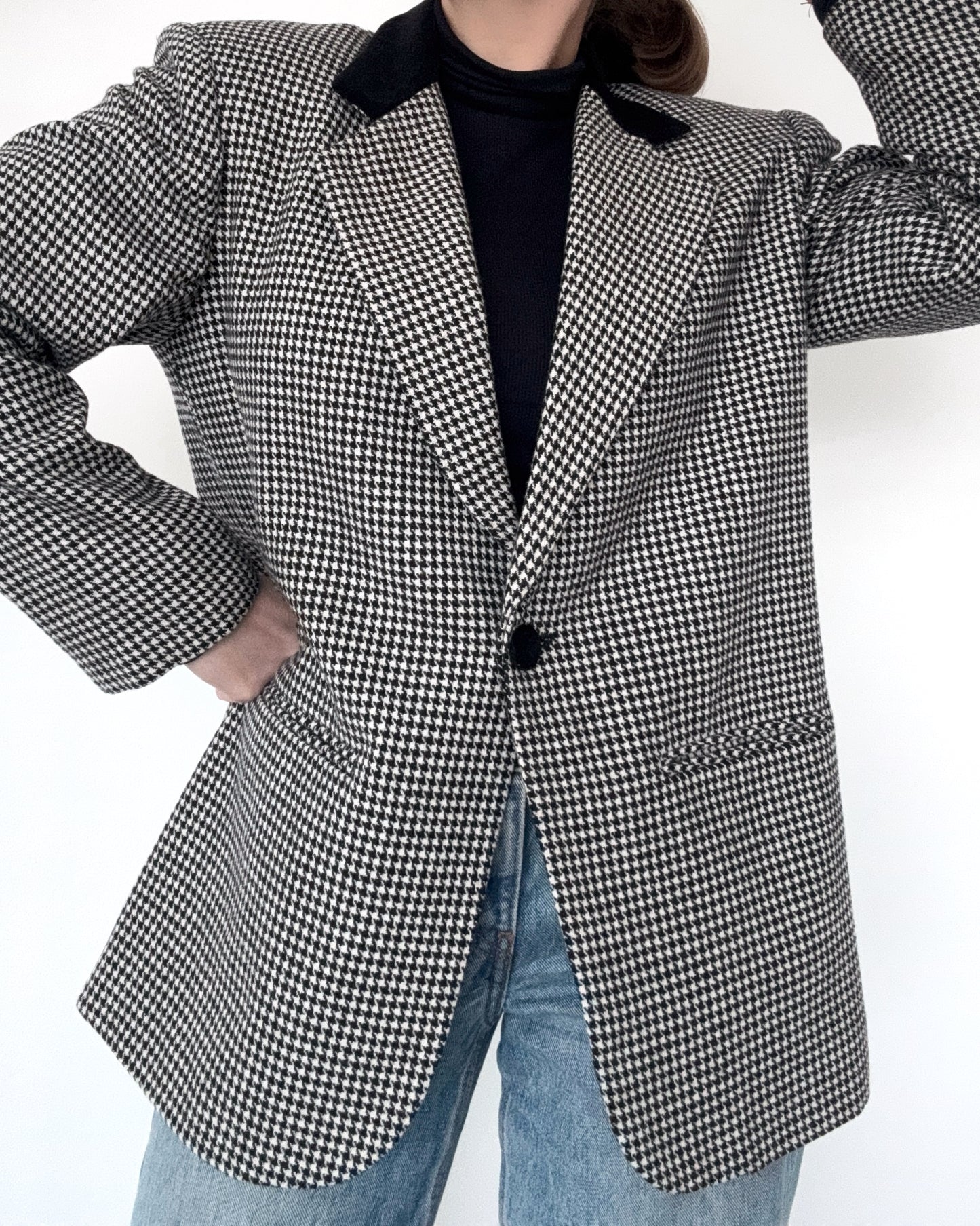 80s Wool Houndstooth Blazer