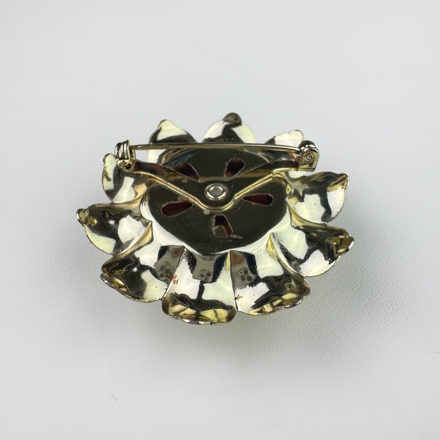 60s Pearlescent Sunflower Brooch