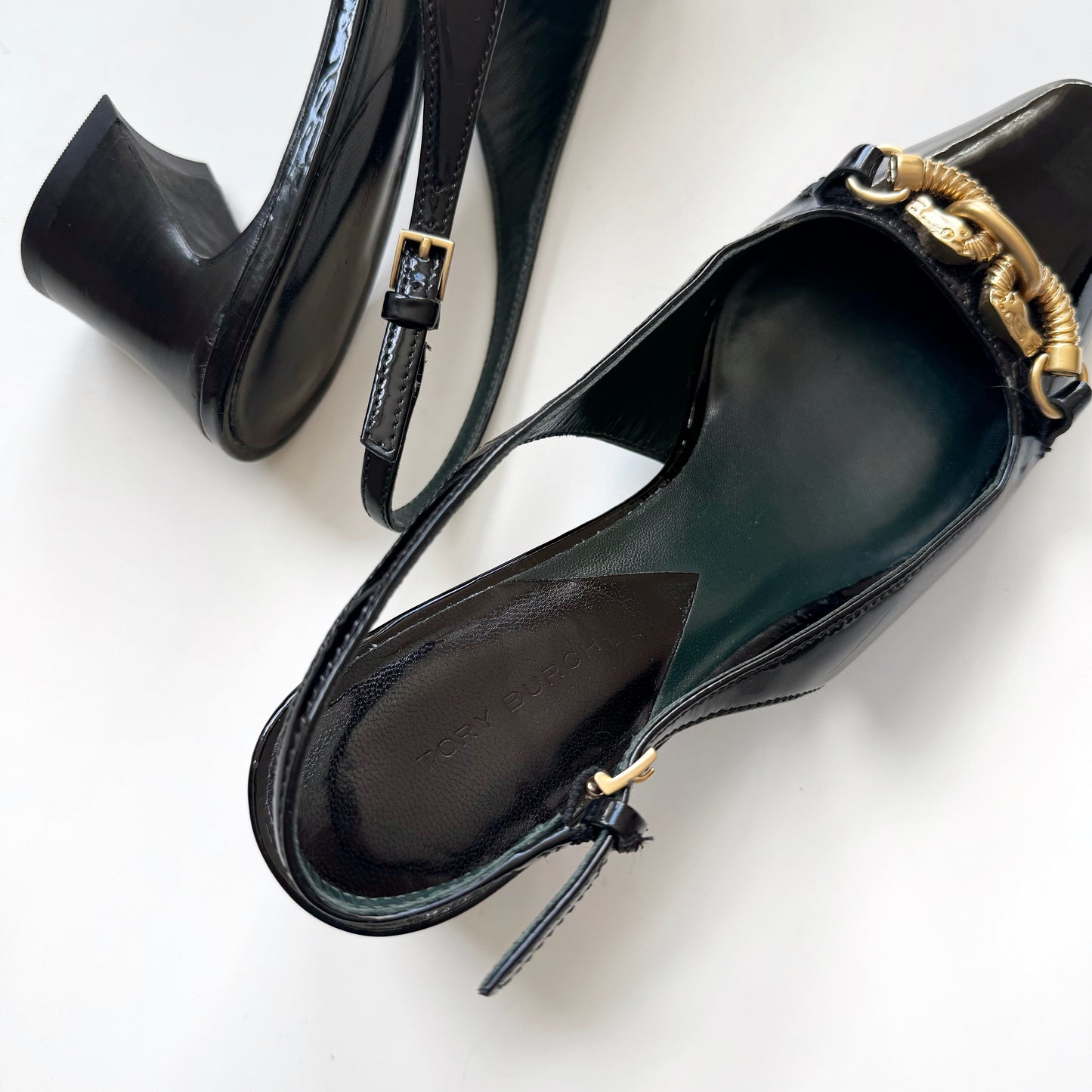 Tory Burch “Jessa” Patent Slingback Heels (6)