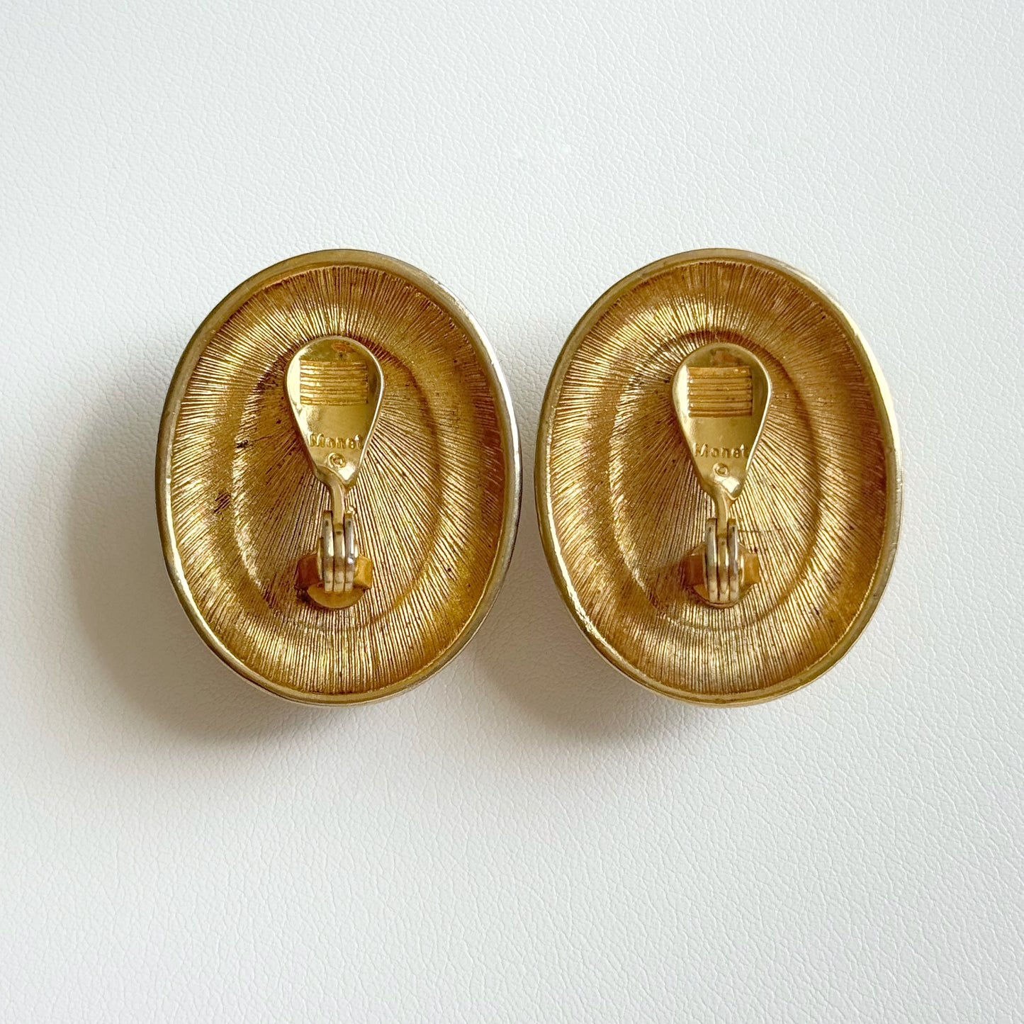 Monet Cobalt Blue Oval Clip Earrings