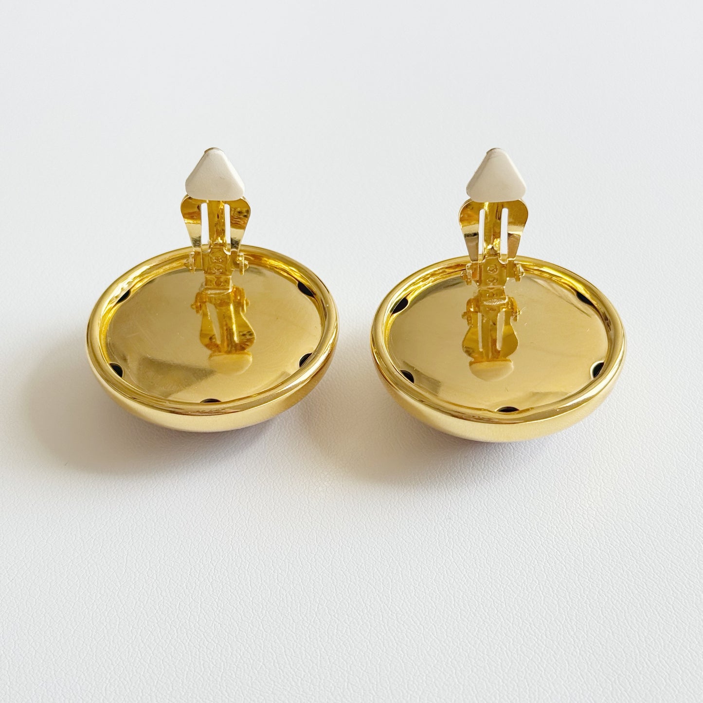 Marble Circular Clip Earrings
