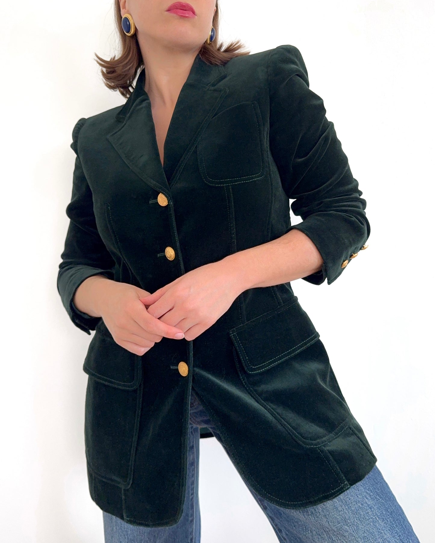 Rena Lange Structured Velvet Blazer