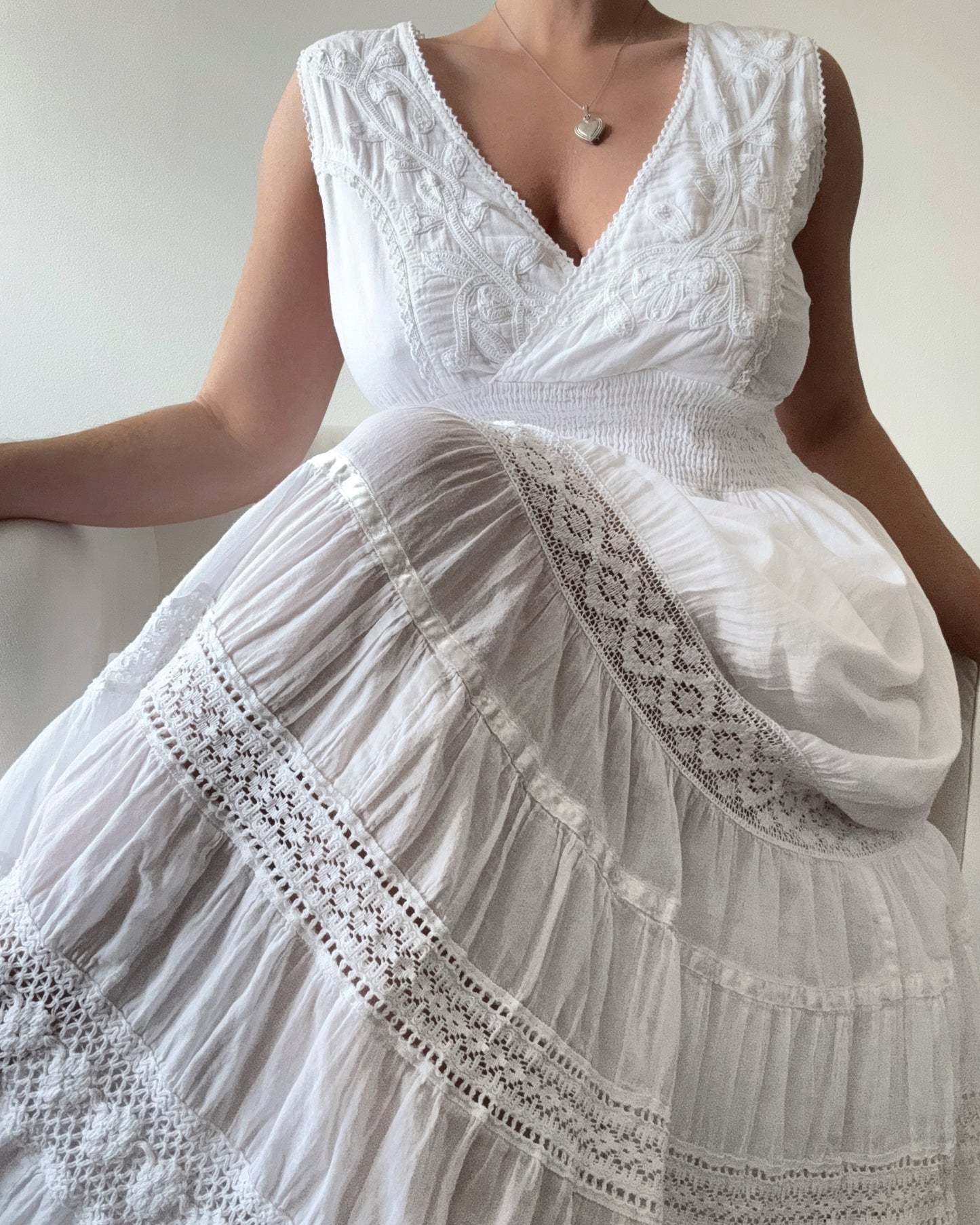 Cotton Eyelet Lace Prairie Dress