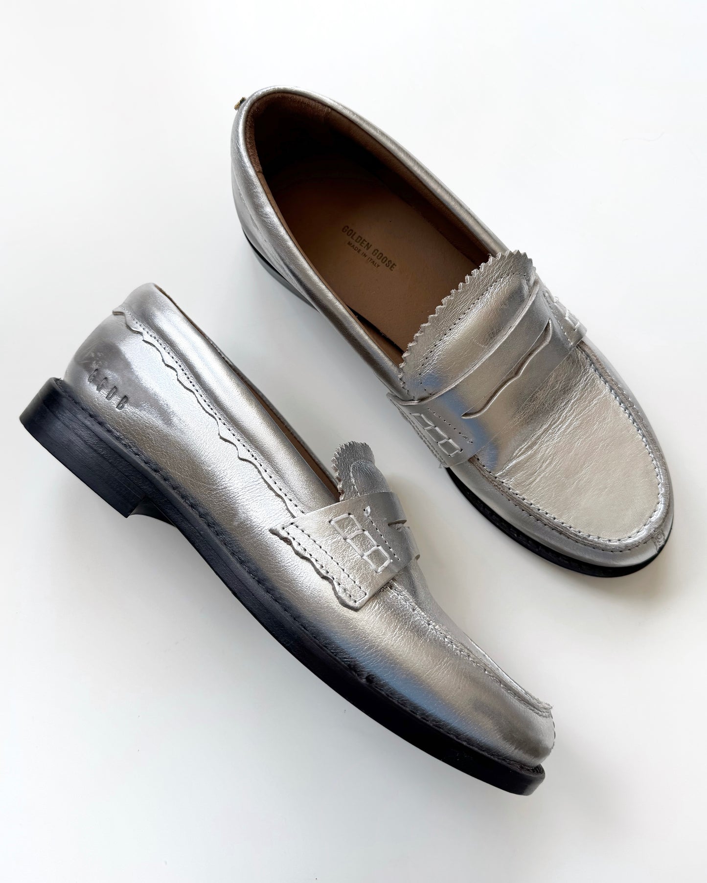 Golden Goose “Jerry” Penny Loafer in Silver (7)