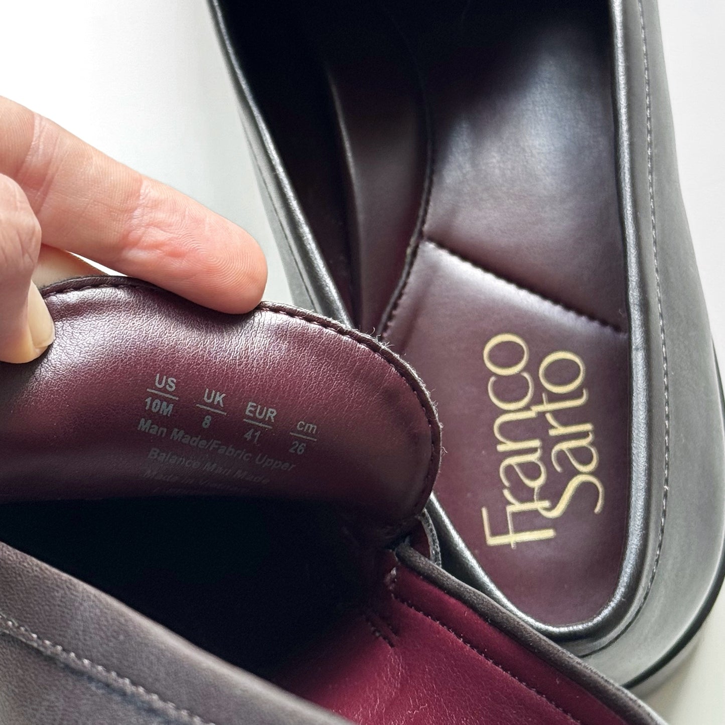 Franco Sarto “Edith 2” Herringbone Chocolate Brown Leather Loafers