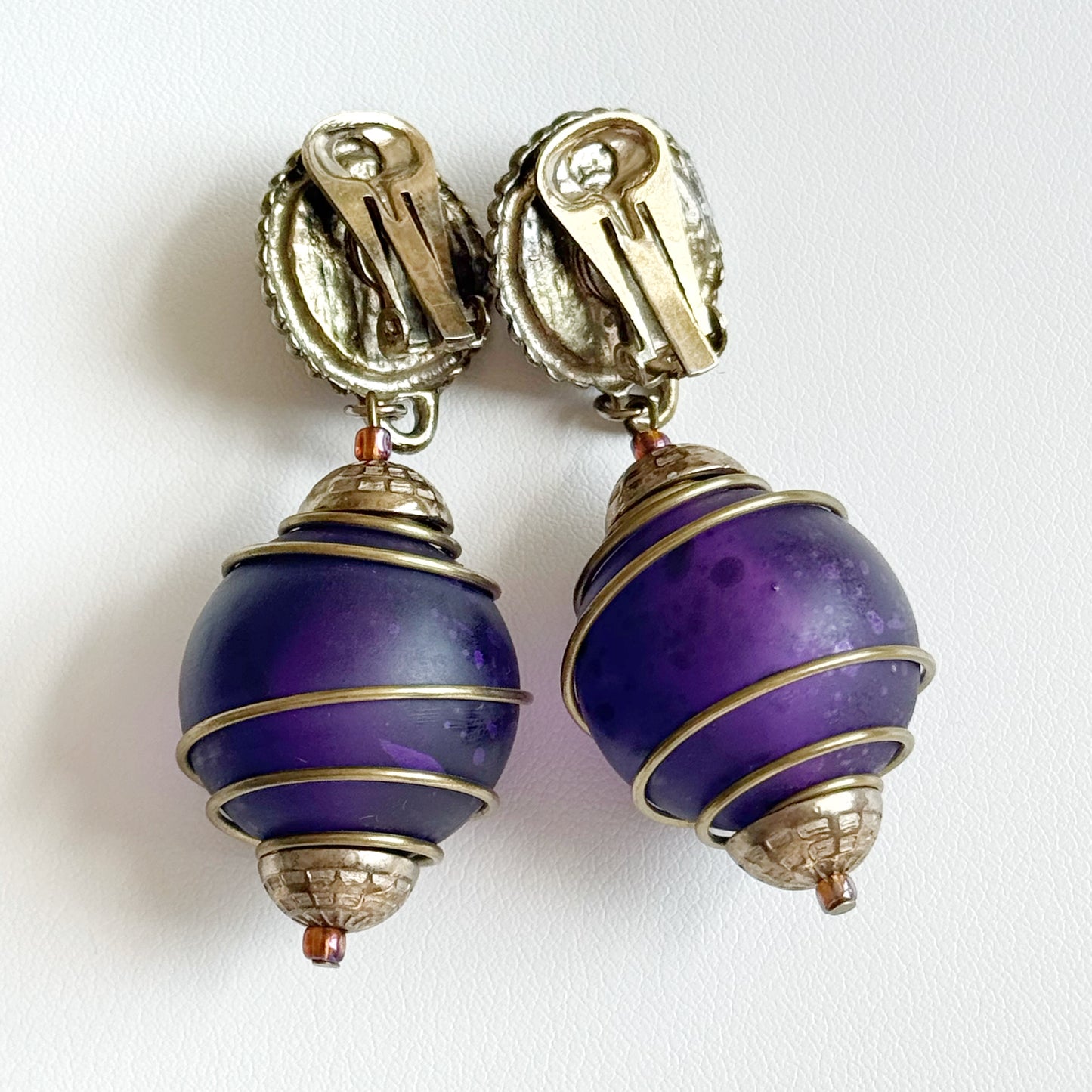 Royal Purple Clip Earrings