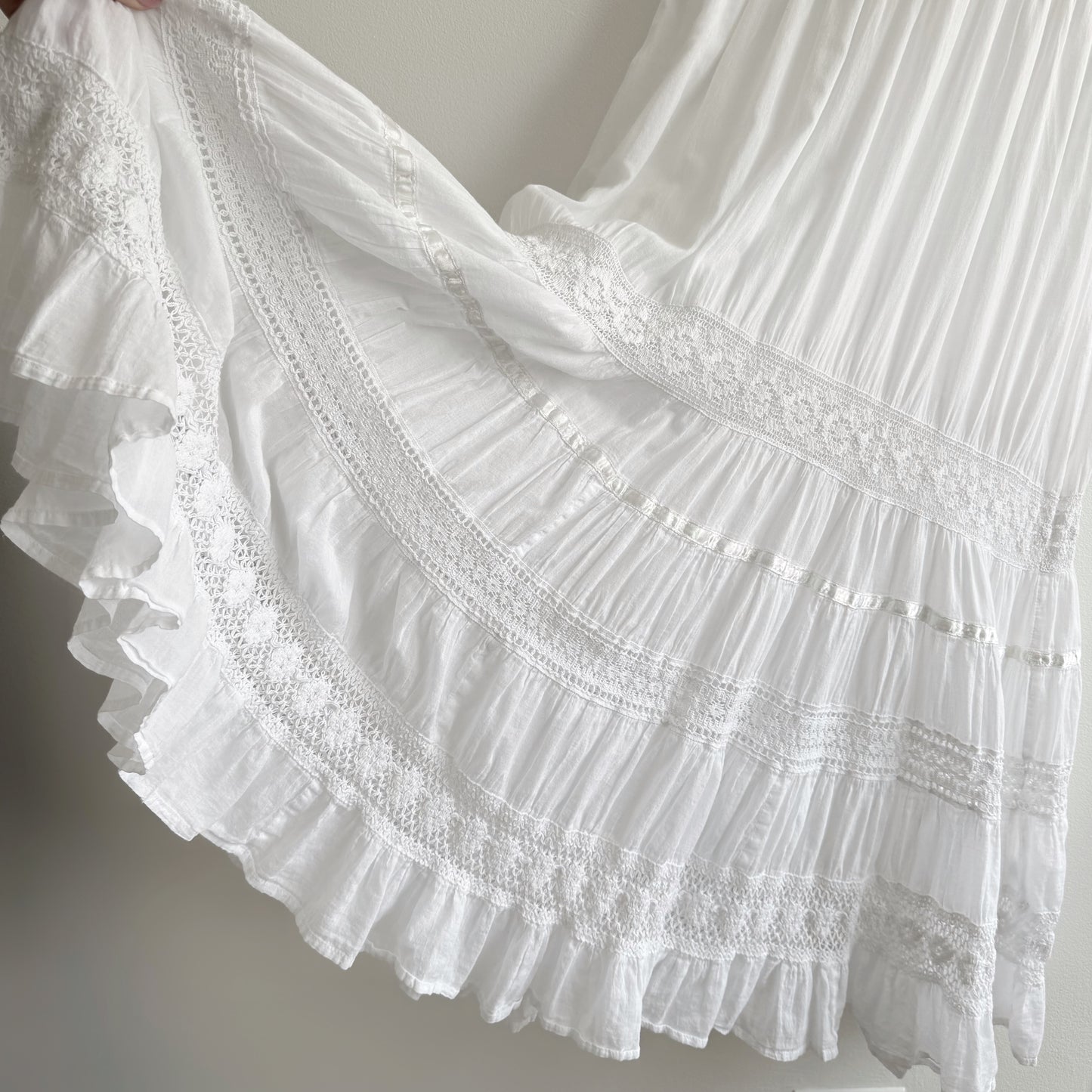 Cotton Eyelet Lace Prairie Dress