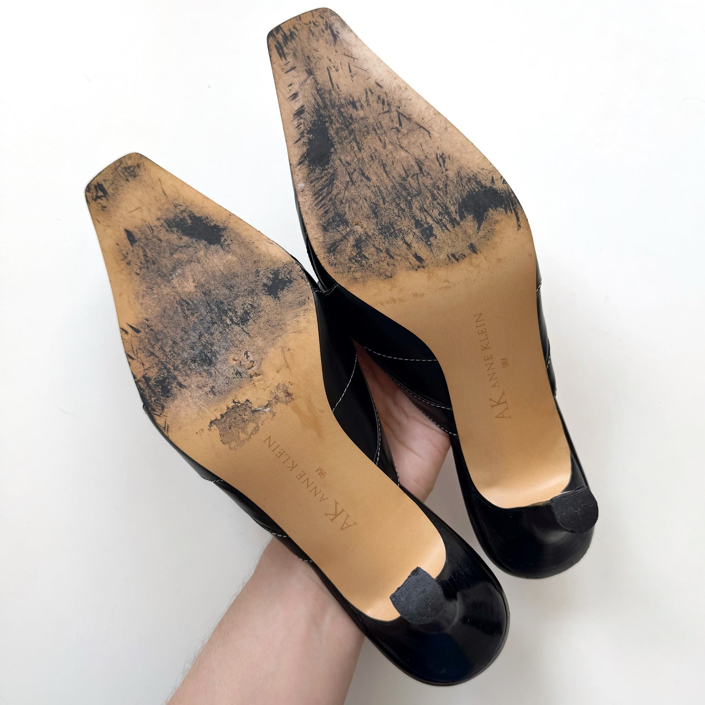Vintage 2000s Anne Klein Leather Mule Heels (9)