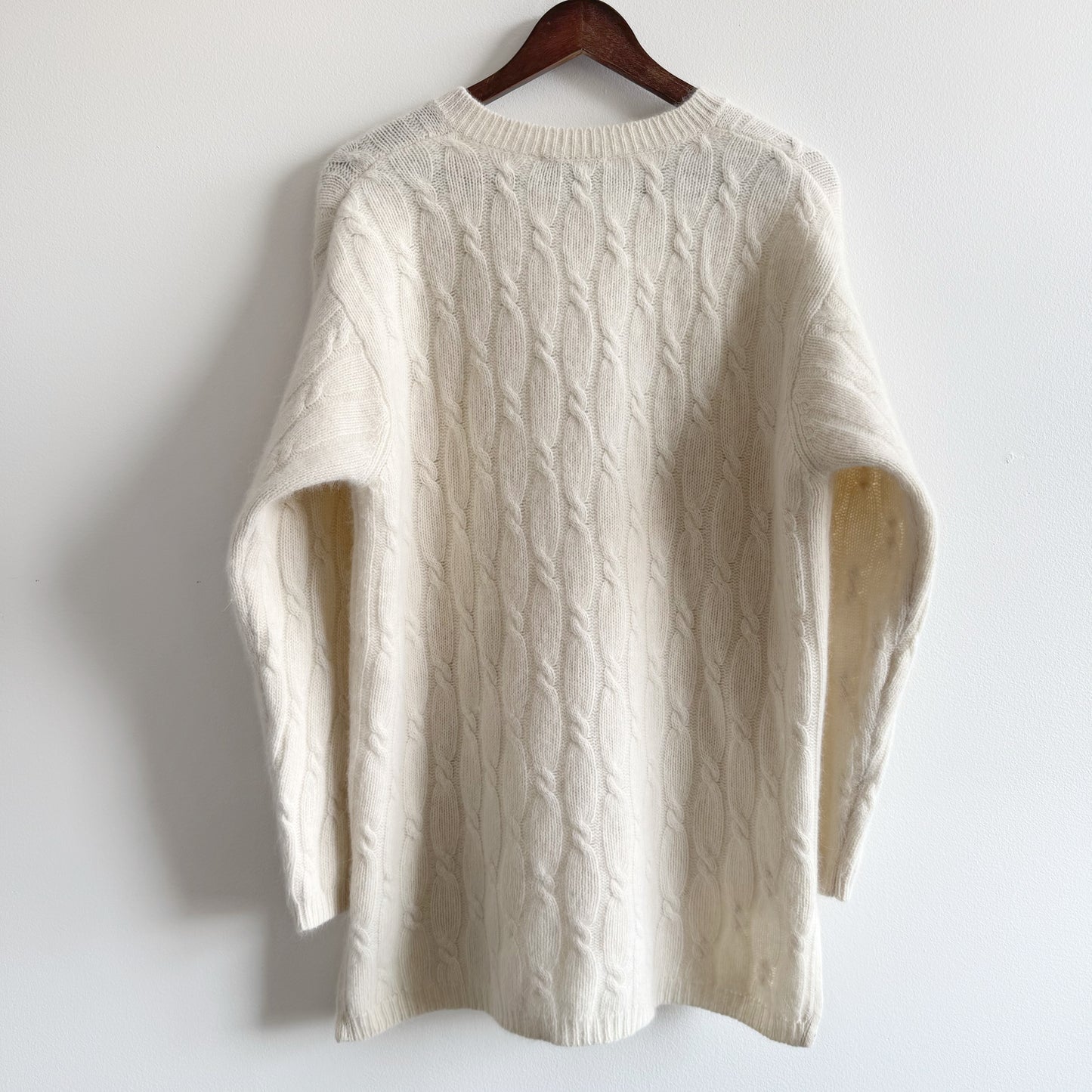 Vintage Express Wool Angora Cable Knit Sweater