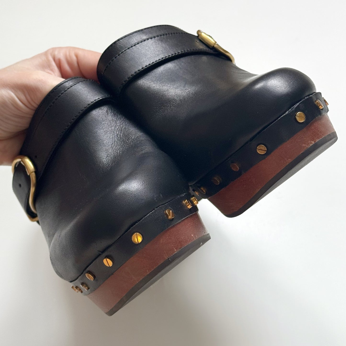 Veronica Beard “Hendrix” Leather Studded Clogs (9.5)