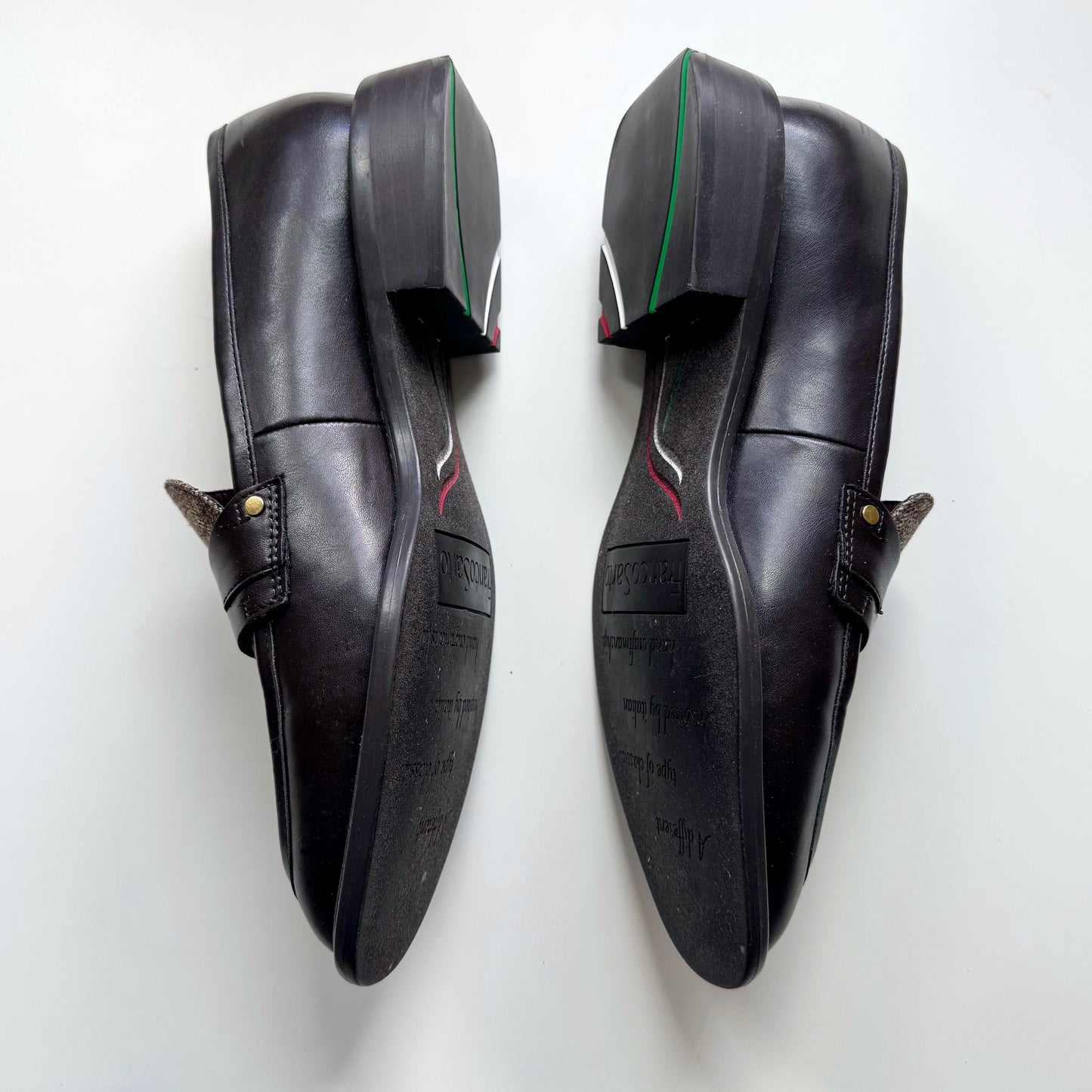 Franco Sarto “Edith 2” Herringbone Chocolate Brown Leather Loafers