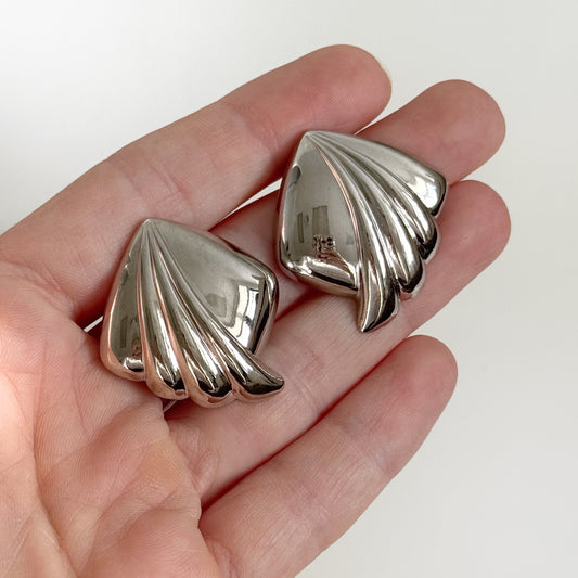 80s Geometric Fan Earrings