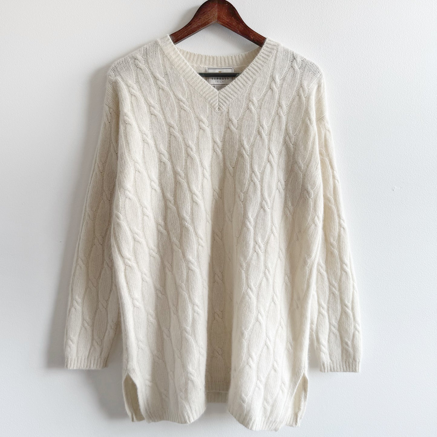 Vintage Express Wool Angora Cable Knit Sweater