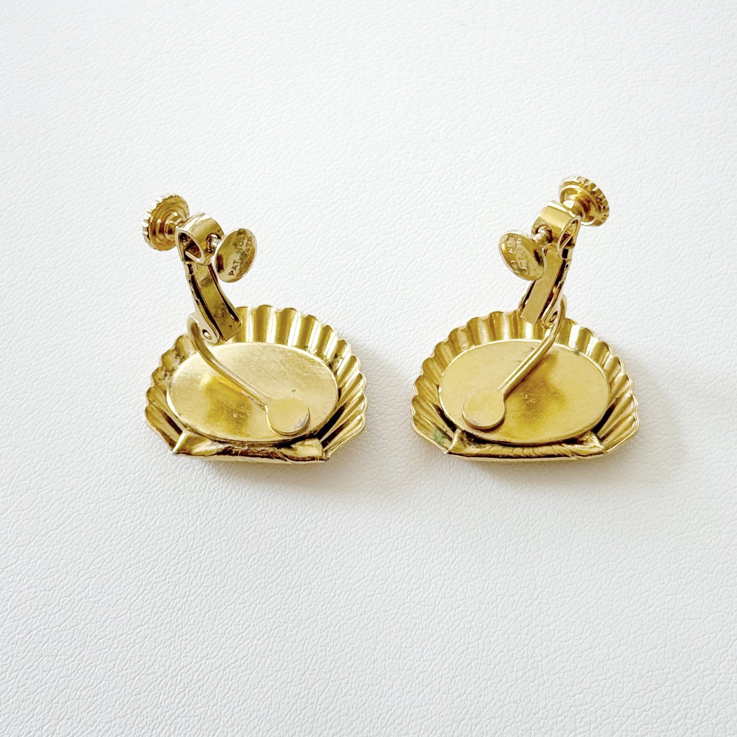 Vintage "Napier" Shell Clip Earrings