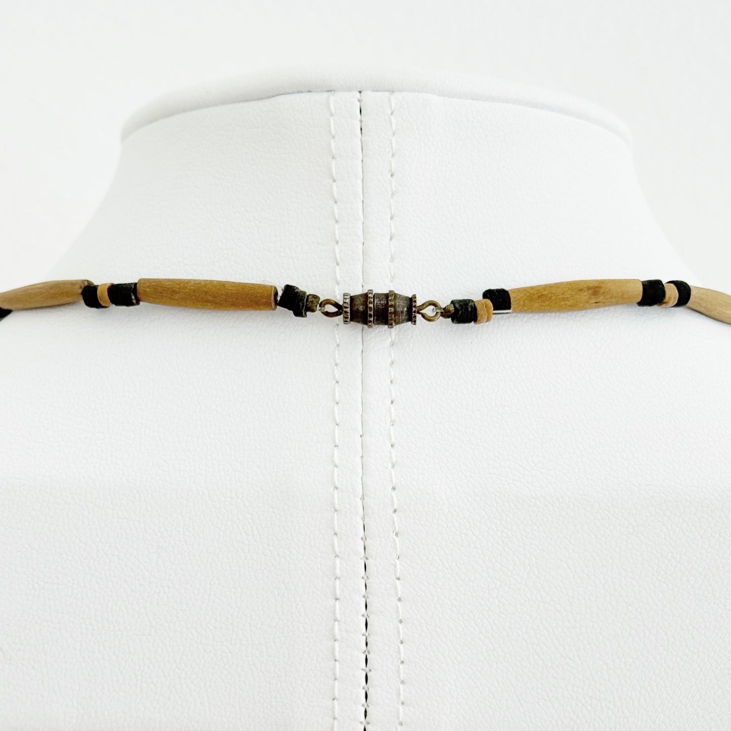 Vintage Triple Abalone Shell Puka Necklace