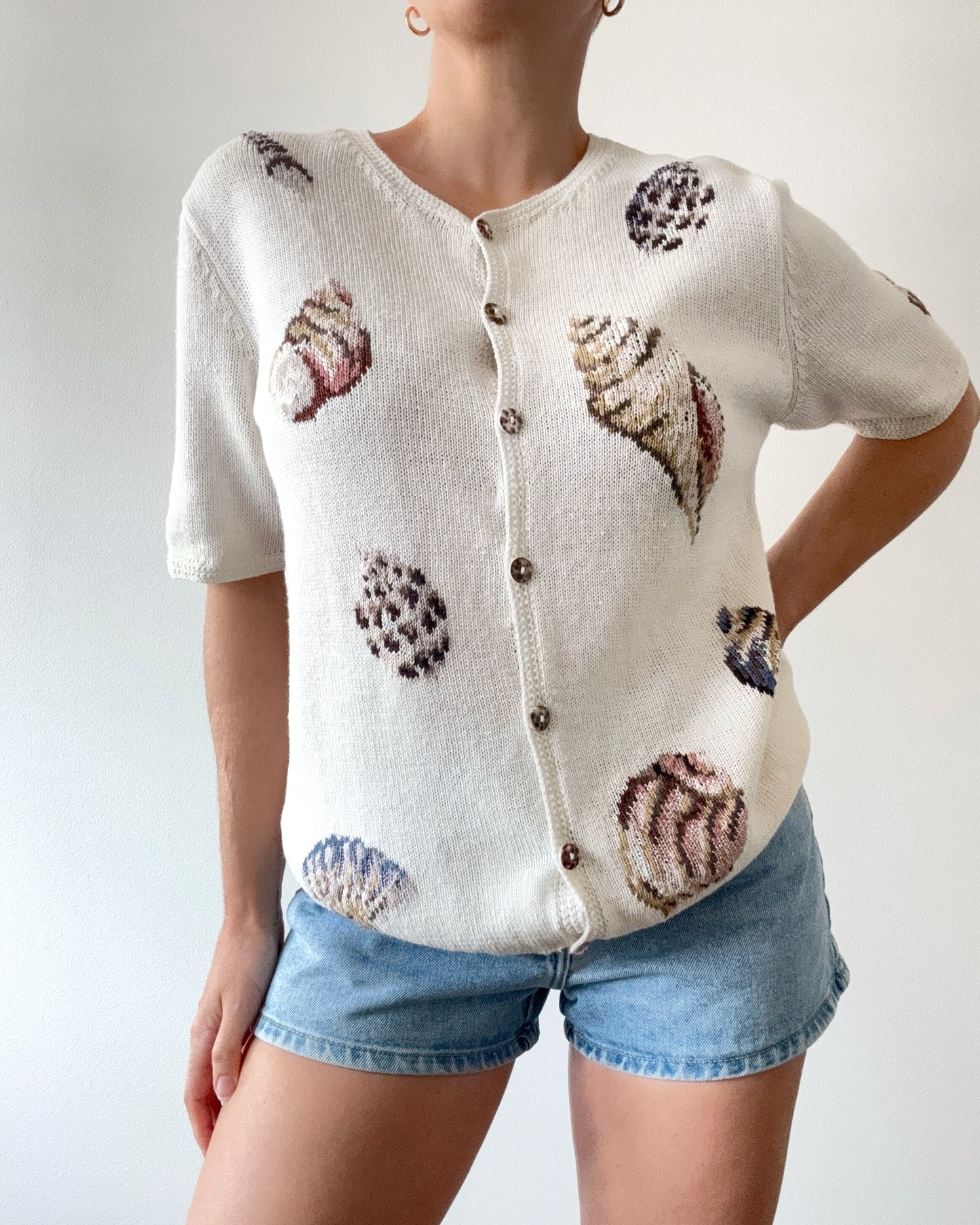 Vintage Cotton Shells Cardigan Top