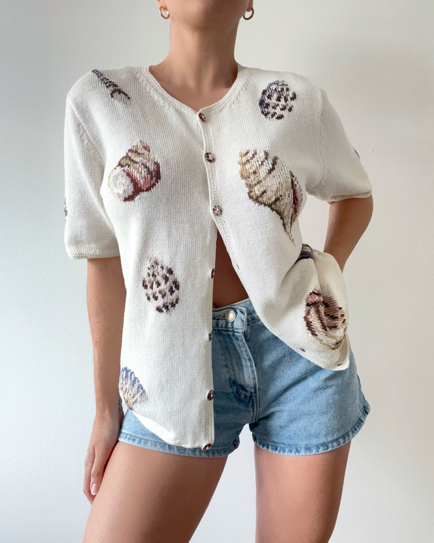 Vintage Cotton Shells Cardigan Top