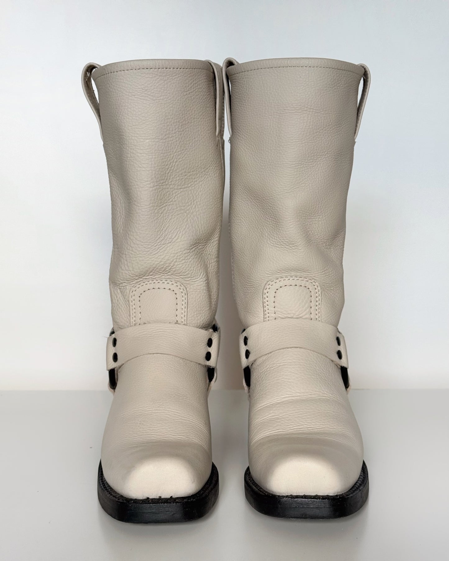 Frye “Harness 12R” Boots in Stone (7.5)