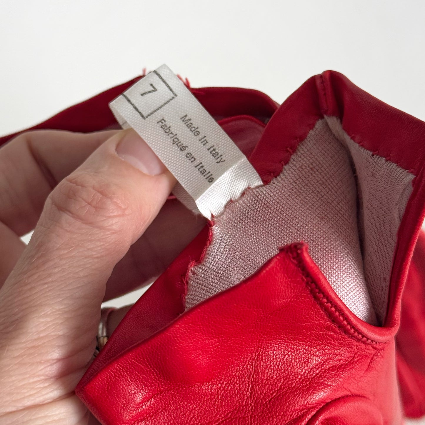 Genuine Leather Red Gloves