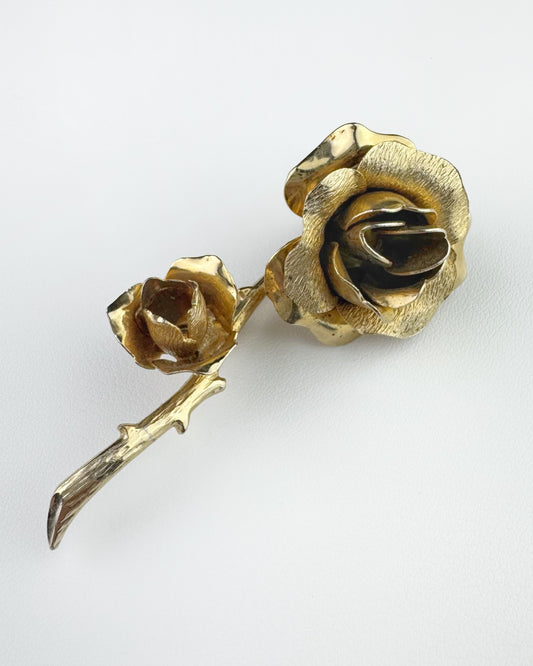 50s/60s Stem Rose Brooch