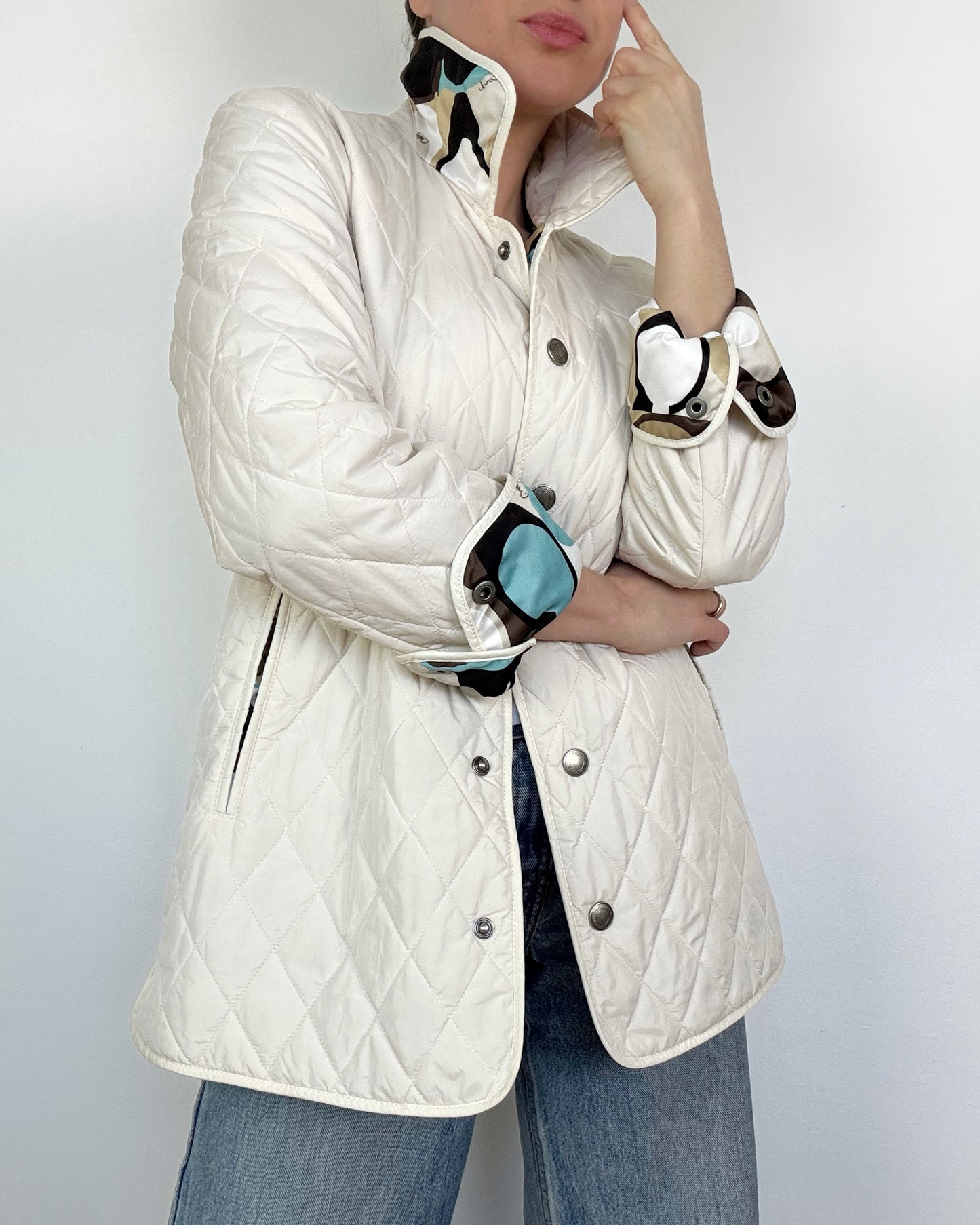 Coach Quilted Jacket with Logo Interior