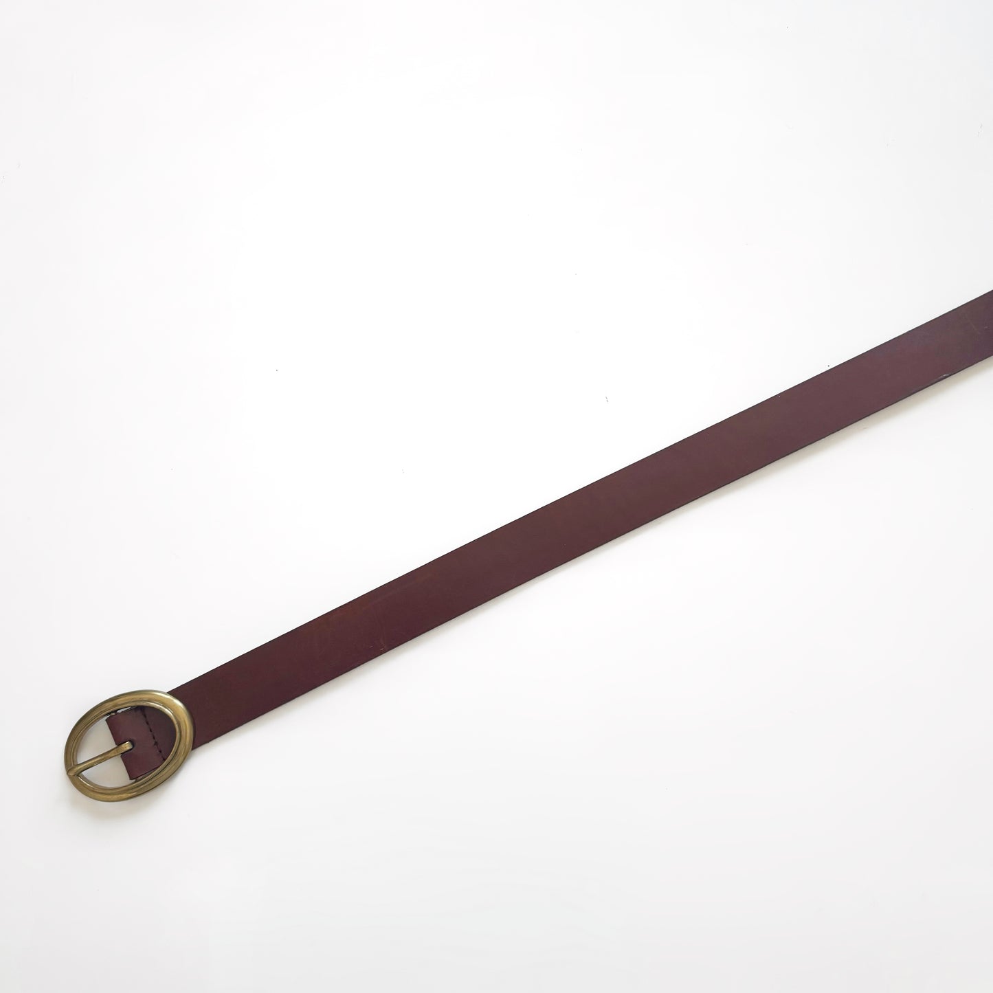 Genuine Leather Tan Belt with Brass Oval Buckle