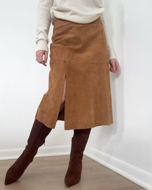 00s Suede Midi Skirt