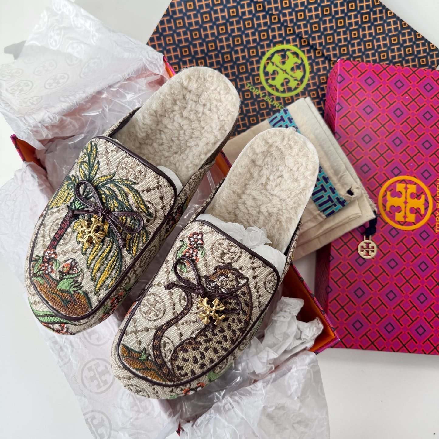 Tory Burch Shearling Mules (7.5)