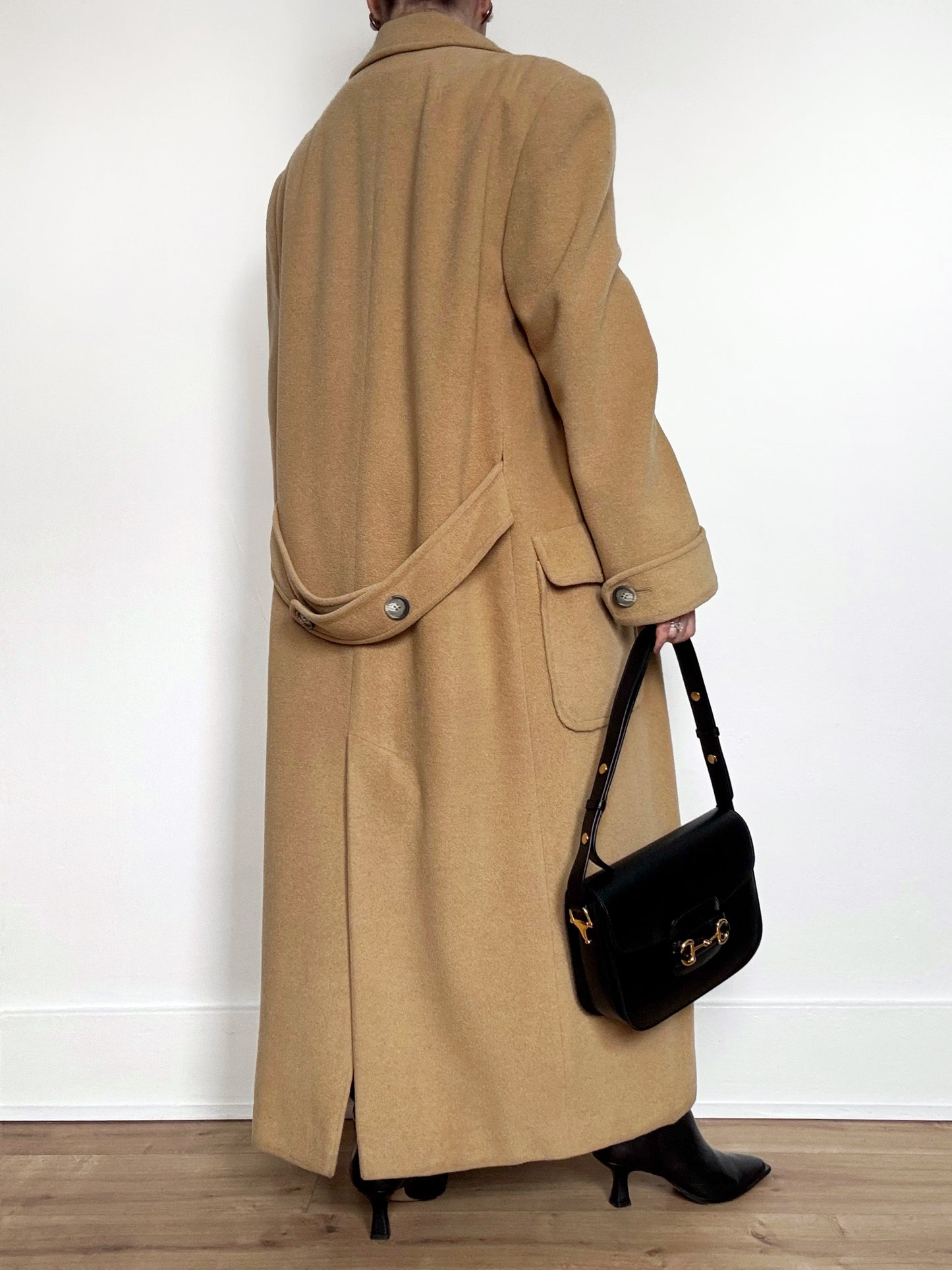 80s/90s Regency Neiman Marcus Camel Hair Top Coat in Tan