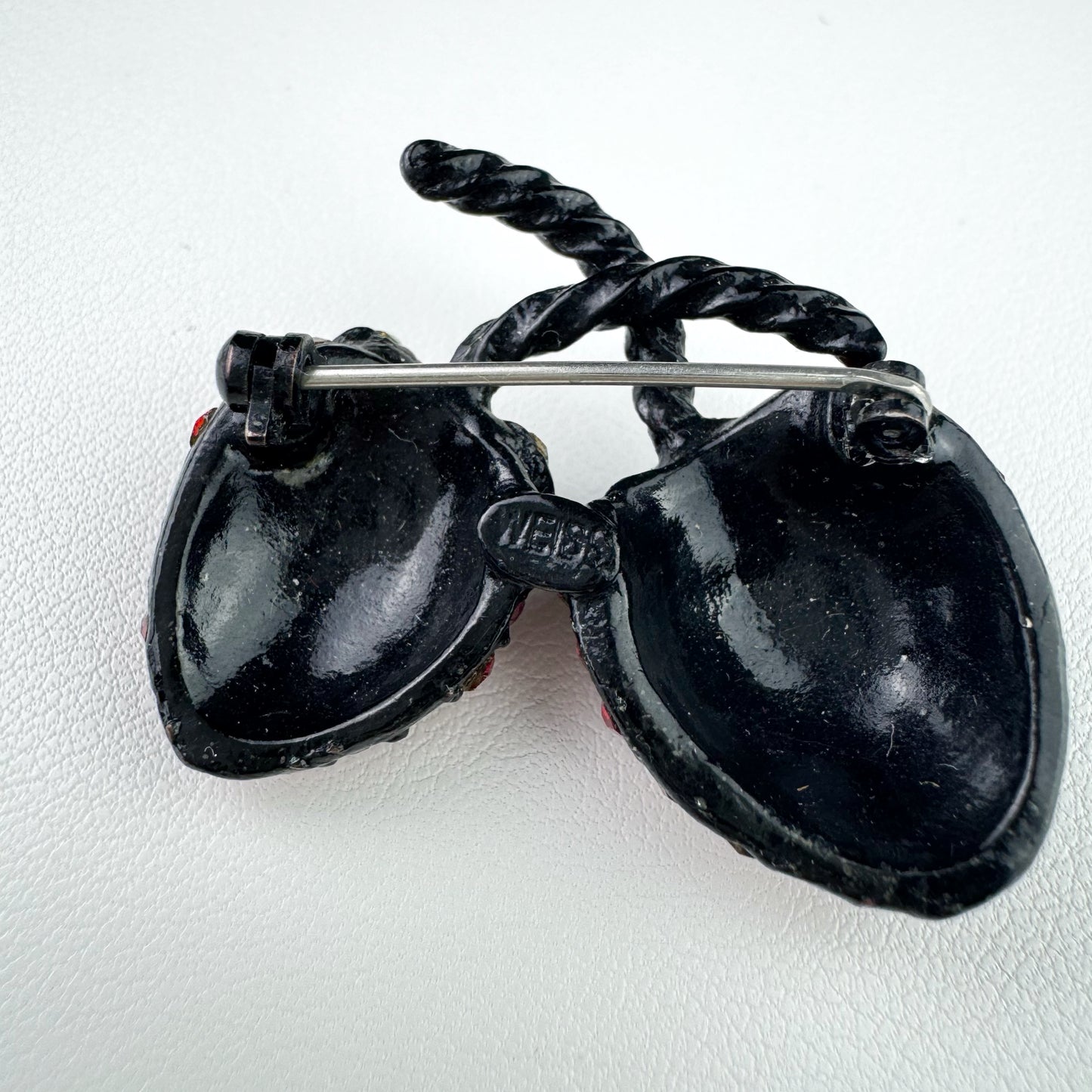 40/50s “Weiss” Cherry Rhinestones Brooch