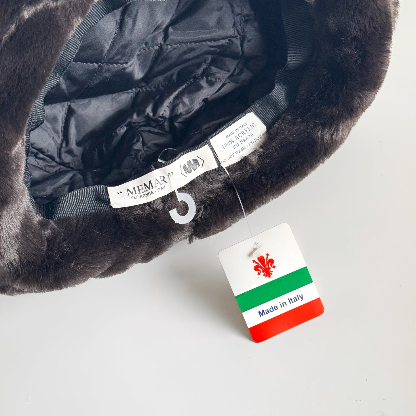 Faux Fur and Leather Italian Chocolate Brown Hat