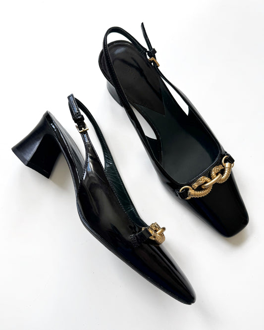 Tory Burch “Jessa” Patent Slingback Heels (6)