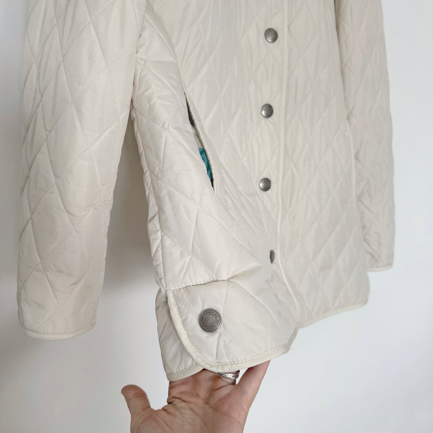 Coach Quilted Jacket with Logo Interior