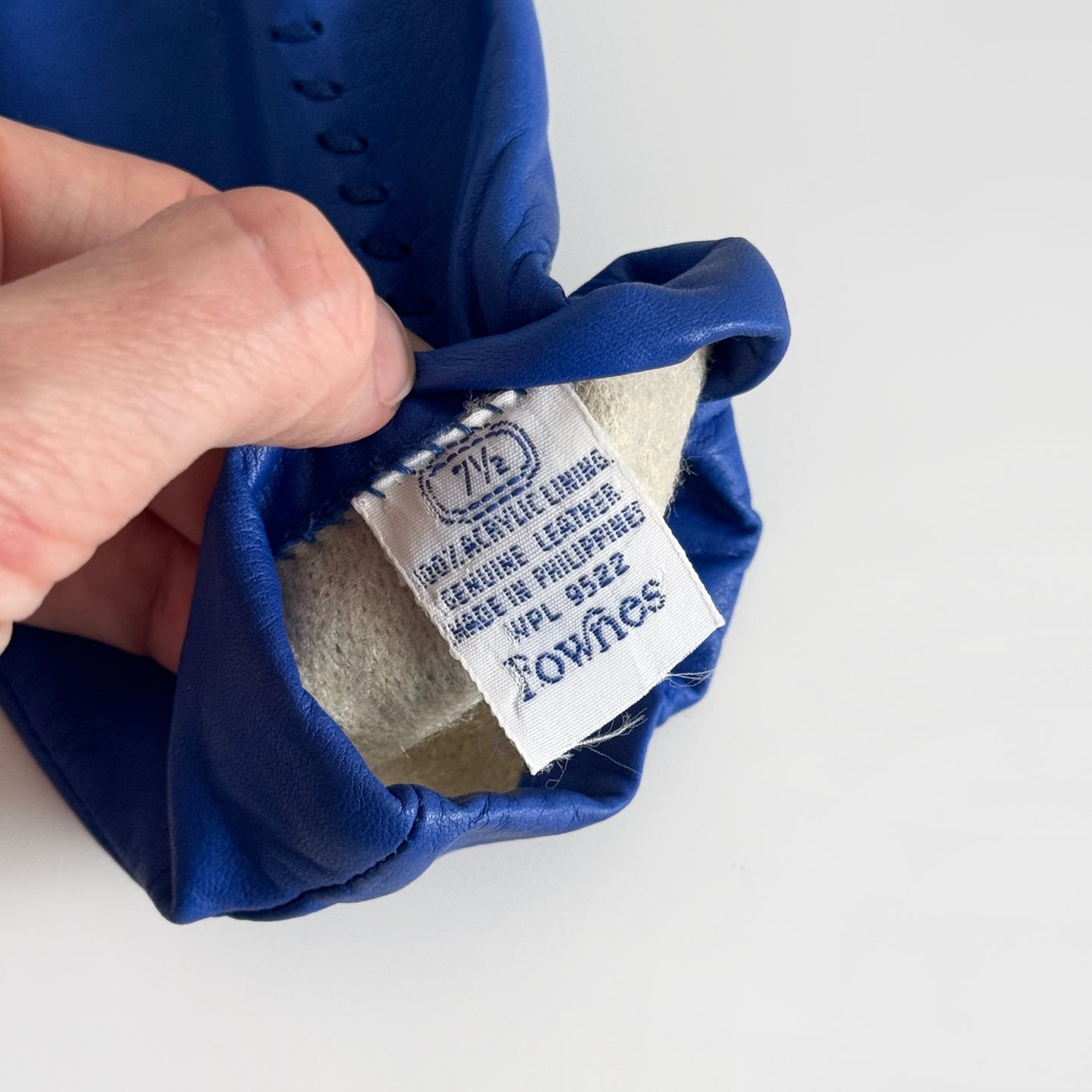 Genuine Leather Cobalt Blue Gloves