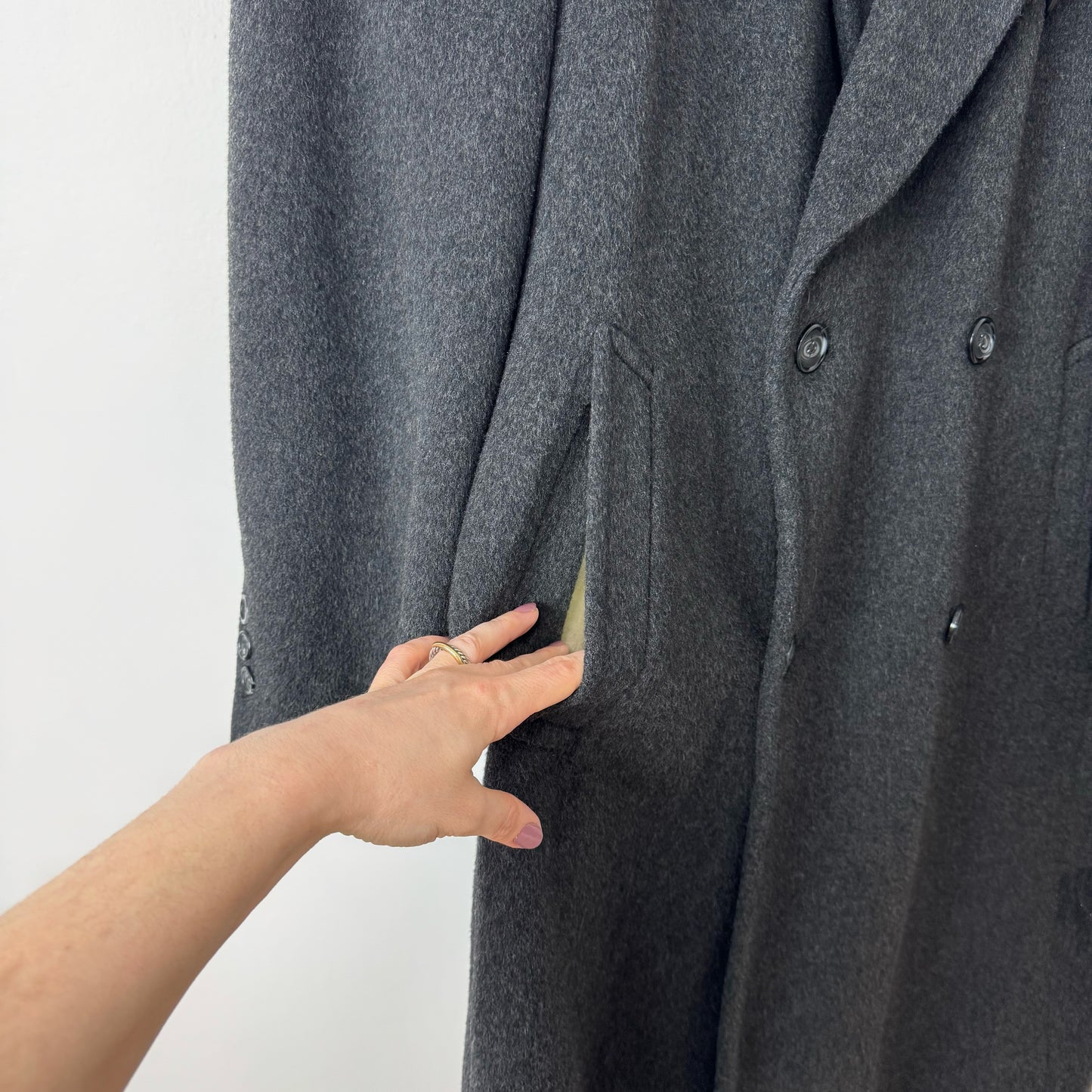 00s Wool Cashmere Top Coat in Charcoal