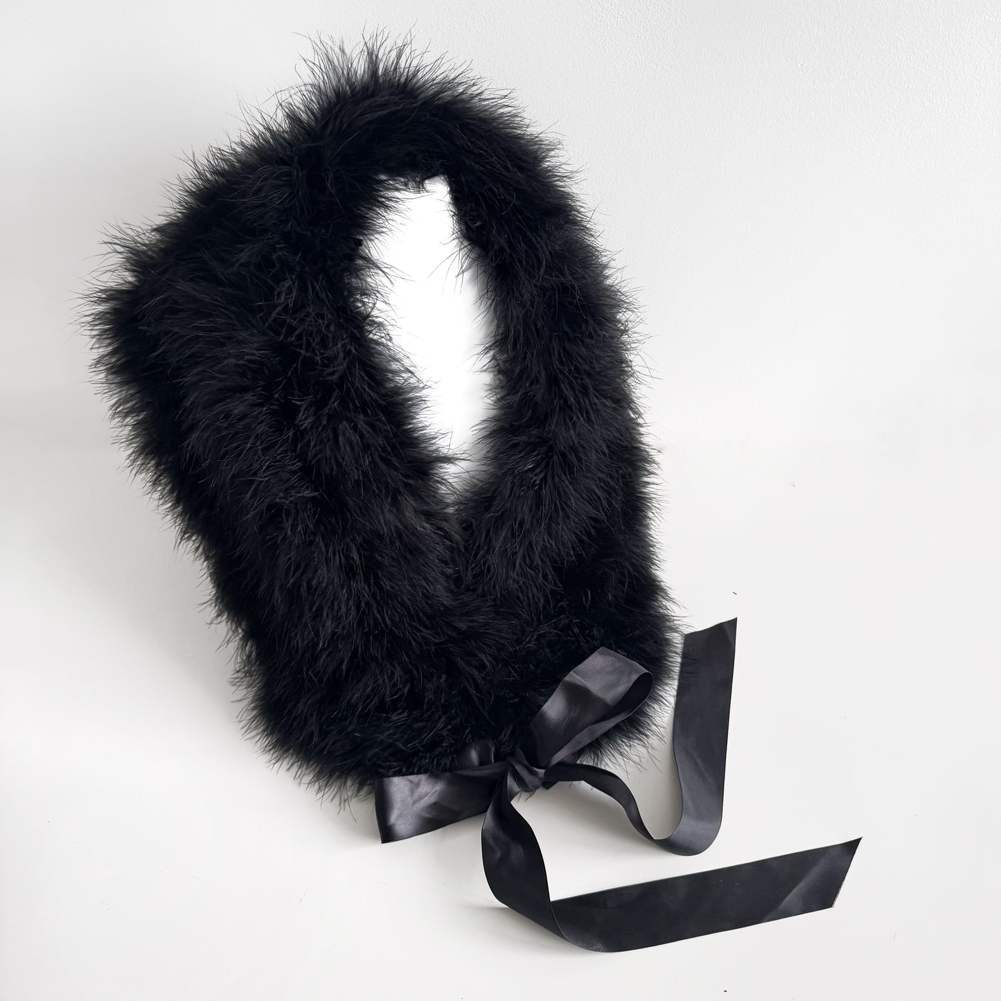 Feather and Satin Stole + Gloves