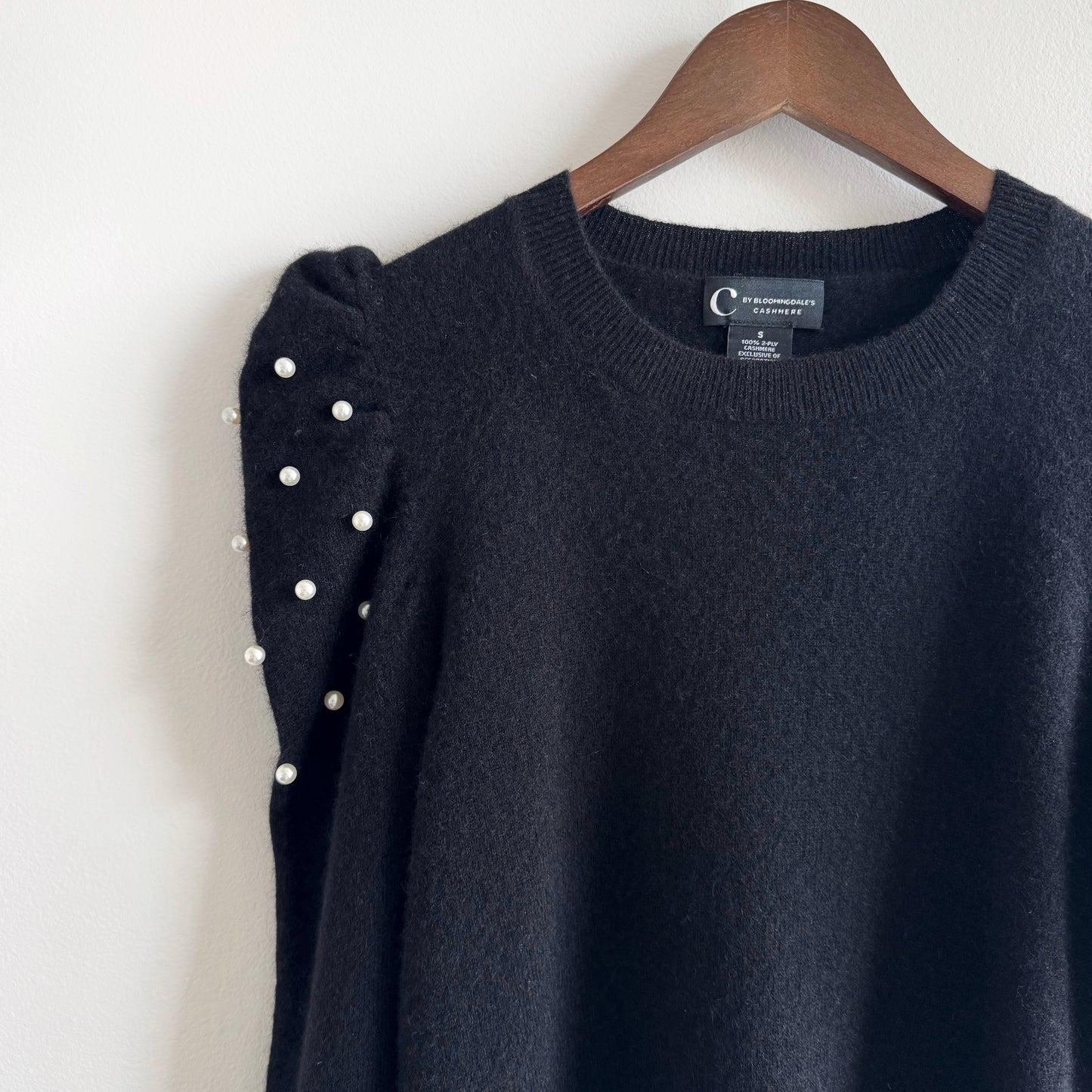 Cashmere Crewneck Sweater with Pearls