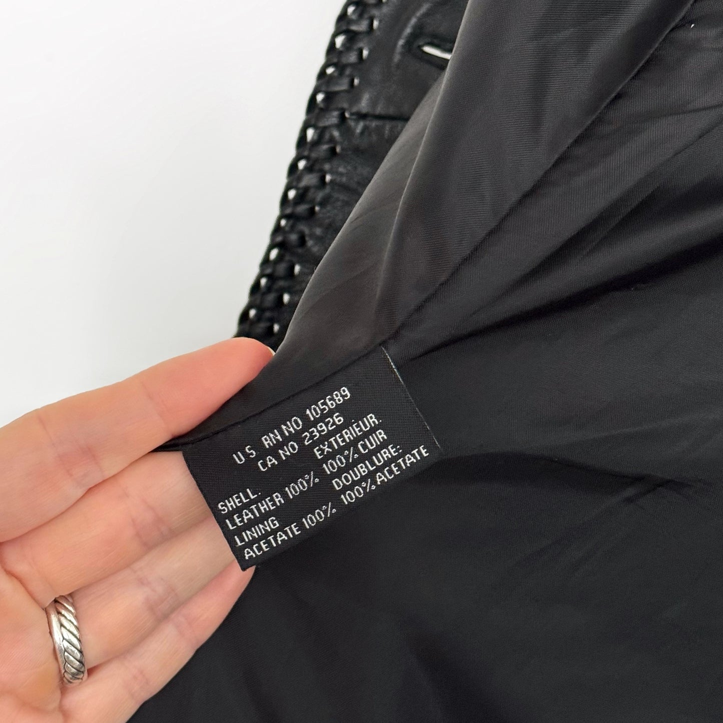 00s Genuine Leather Braided Trench Coat