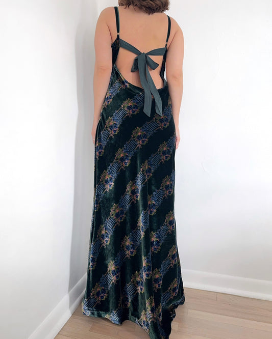 Free People “Juliet” Velvet Floral Maxi Dress